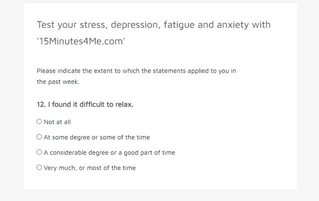 Các câu hỏi rất chi tiết để bạn hiểu rõ mức độ căng thẳng của chính mình